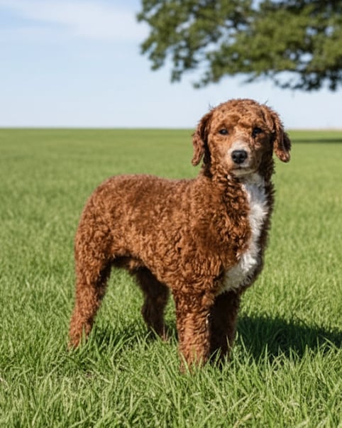 Milo is an  Poodle and a father here at Poodles 2 Doodles - Best Sheepadoodle and Goldendoodle Breeder in Iowa