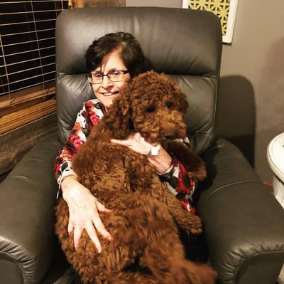 Grandma and our mini Australian Labradoodle