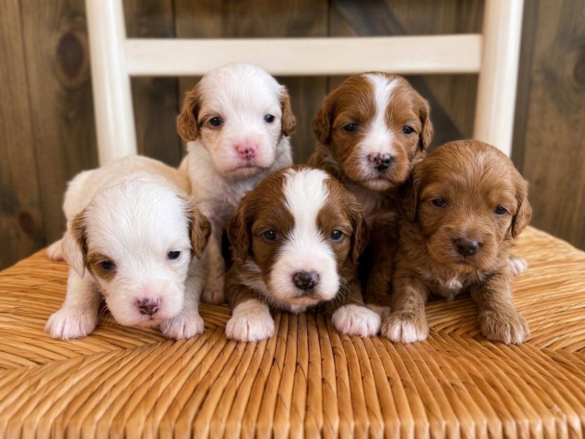 A litter of Petite Cavapoos raised in Iowa by Poodles 2 Doodles