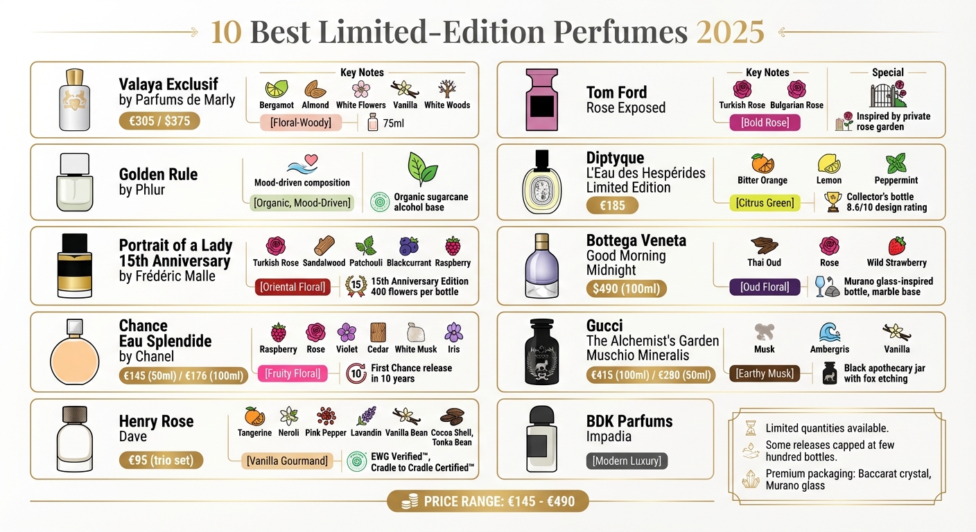 10 Best Limited-Edition Perfumes 2025: Price, Notes & Availability Comparison