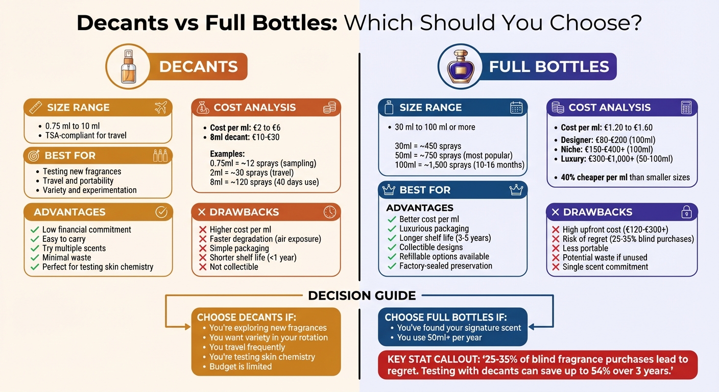 Decants vs Full Bottles: Complete Comparison Guide for Fragrance Buyers