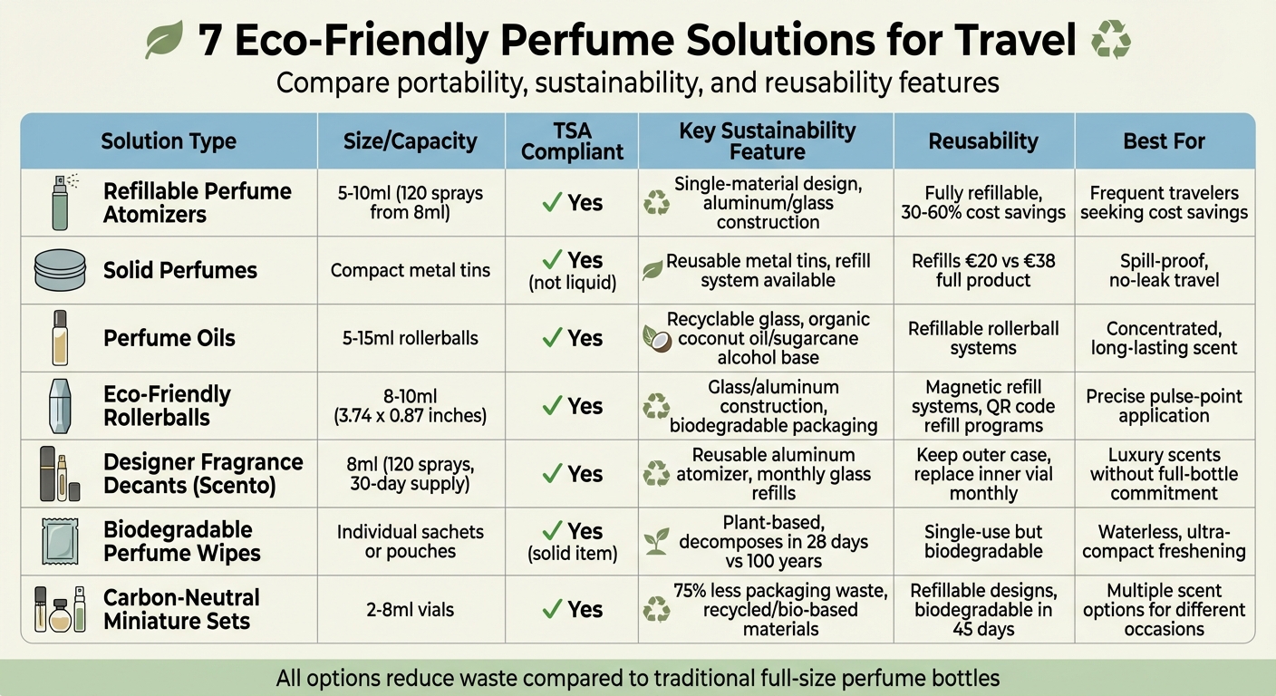 7 Eco-Friendly Travel Perfume Solutions Comparison Chart