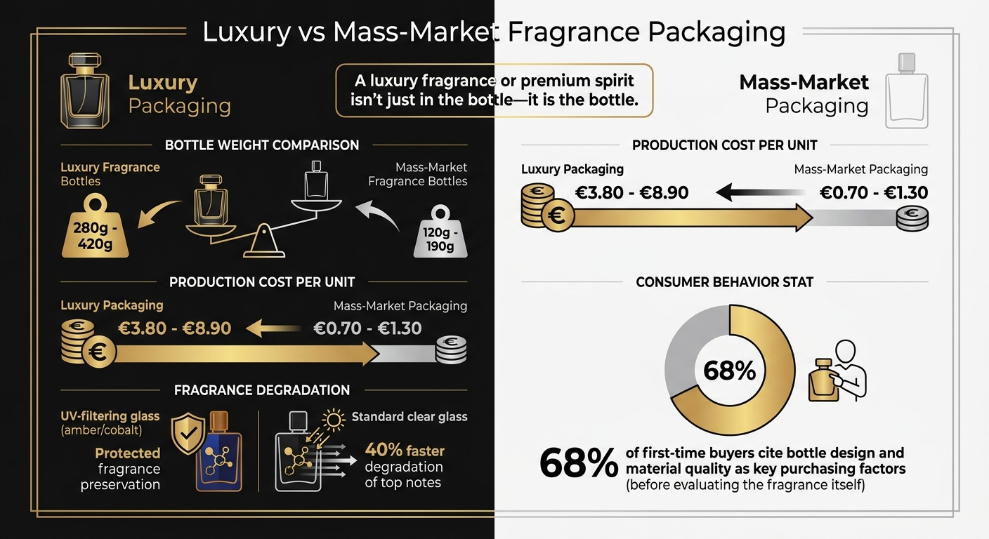 Luxury vs Mass-Market Fragrance Packaging: Materials, Weight & Cost Comparison
