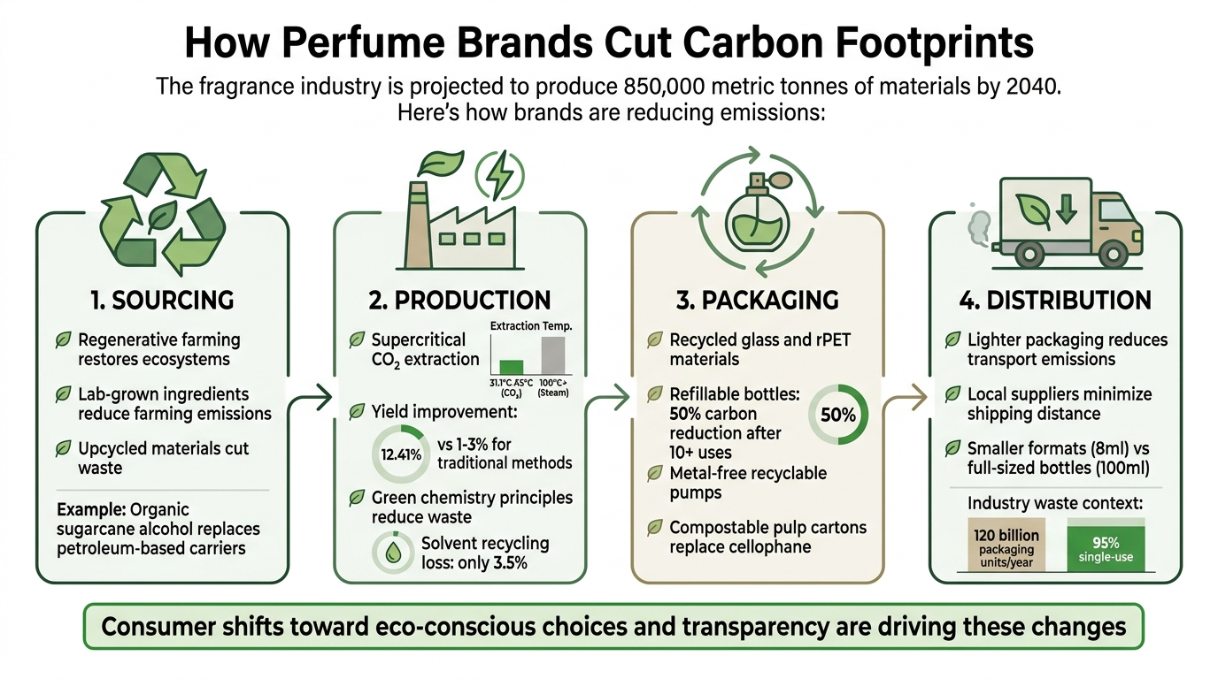 Cómo las marcas de perfume reducen las emisiones de carbono en 4 áreas clave