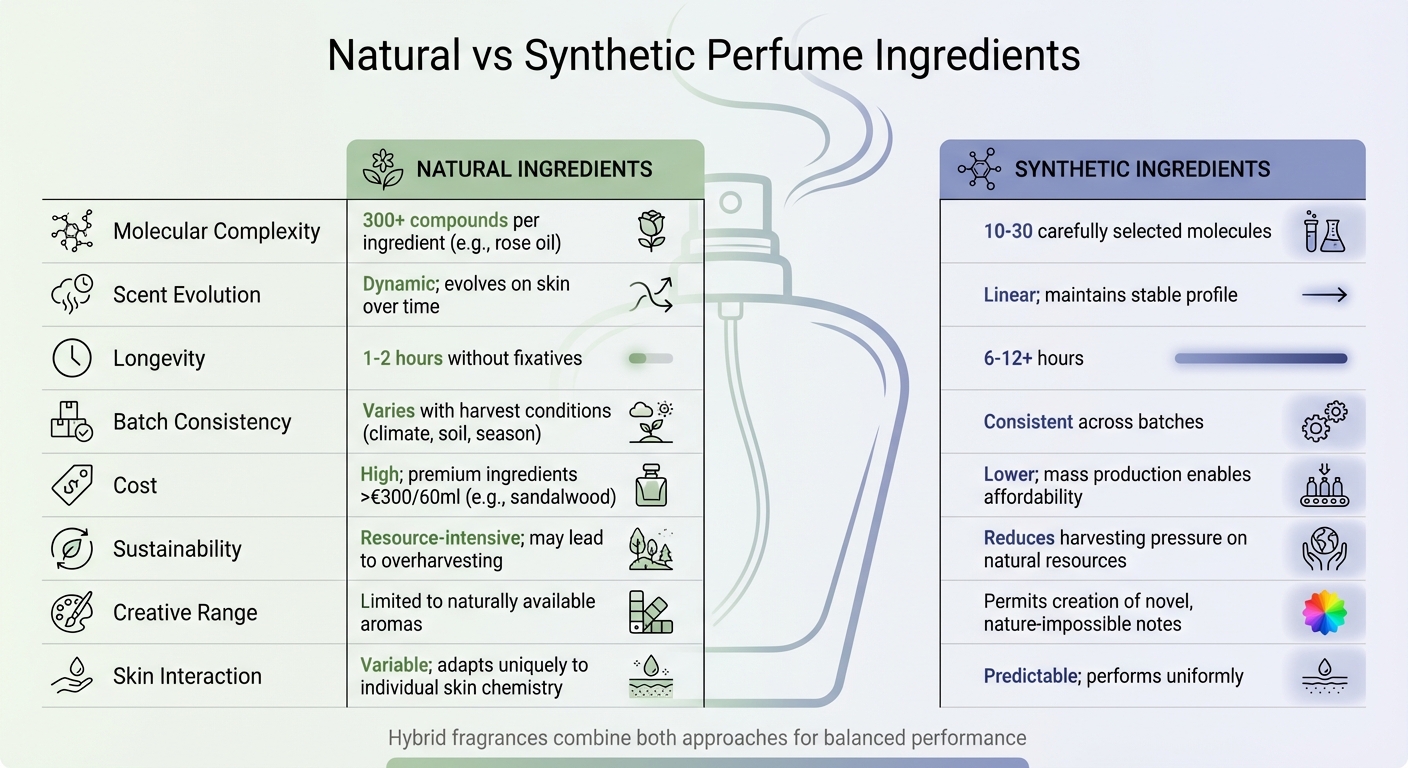 Natural vs Synthetic Perfume Ingredients Comparison Chart