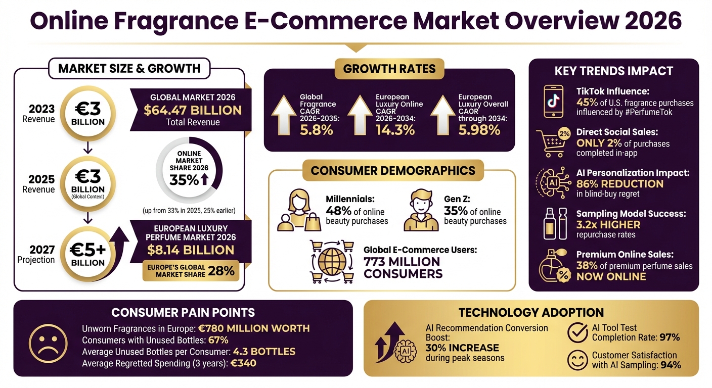 Statistiques du marché des parfums en ligne 2026 : croissance, ventes et comportement des consommateurs