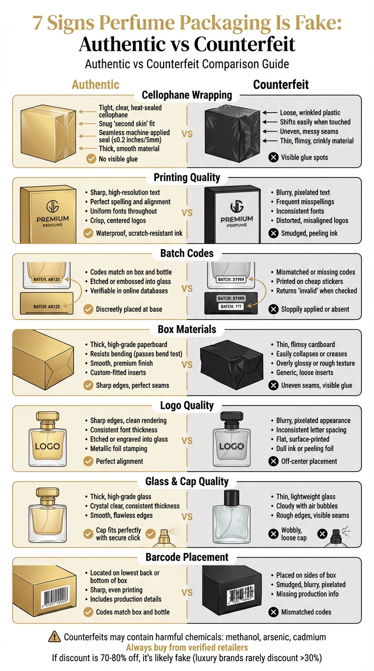 7 Signs of Fake Perfume Packaging: Authentic vs Counterfeit Comparison