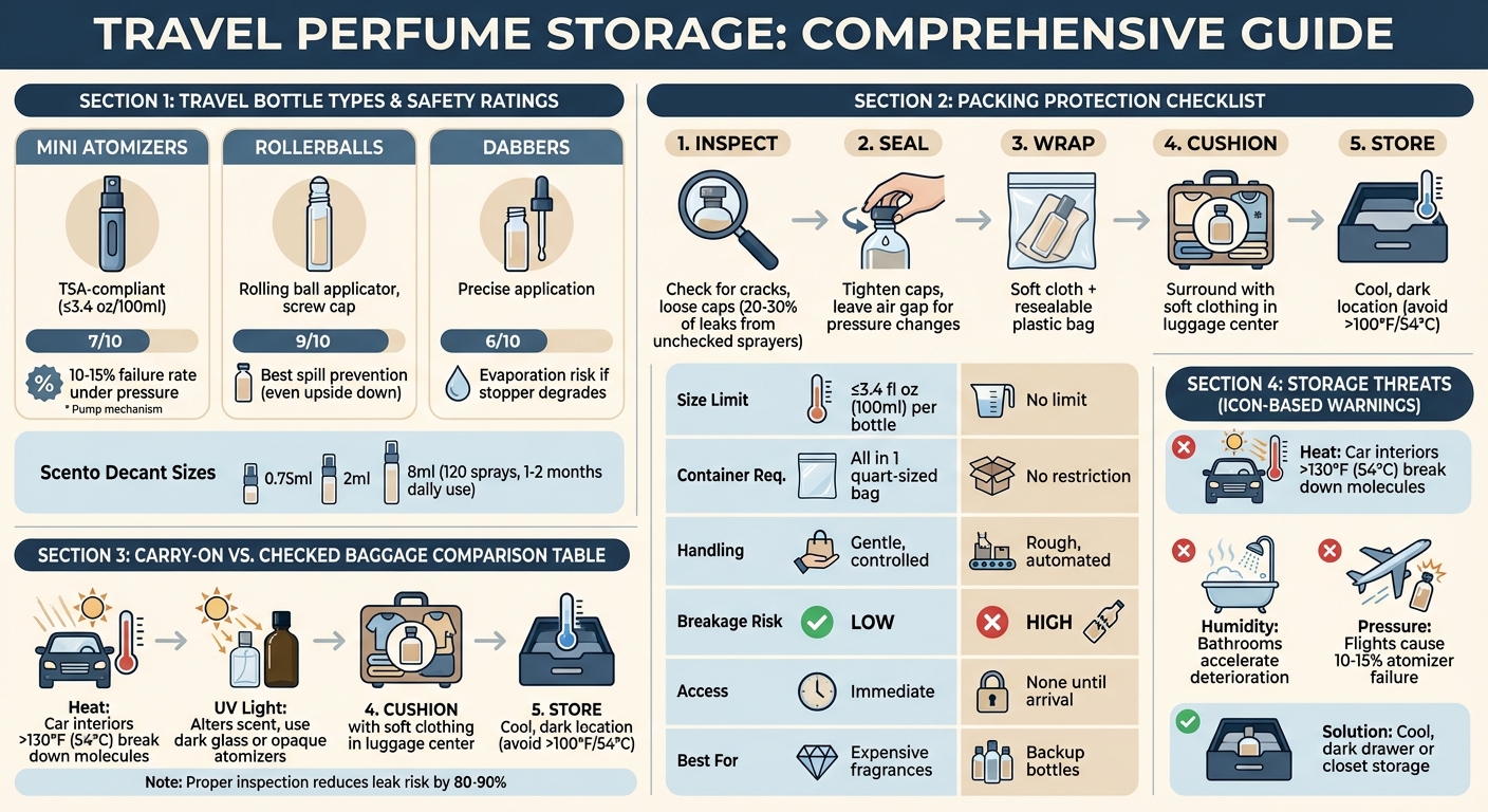 Travel Perfume Storage Guide: Bottle Types, Packing Methods, and Luggage Comparison