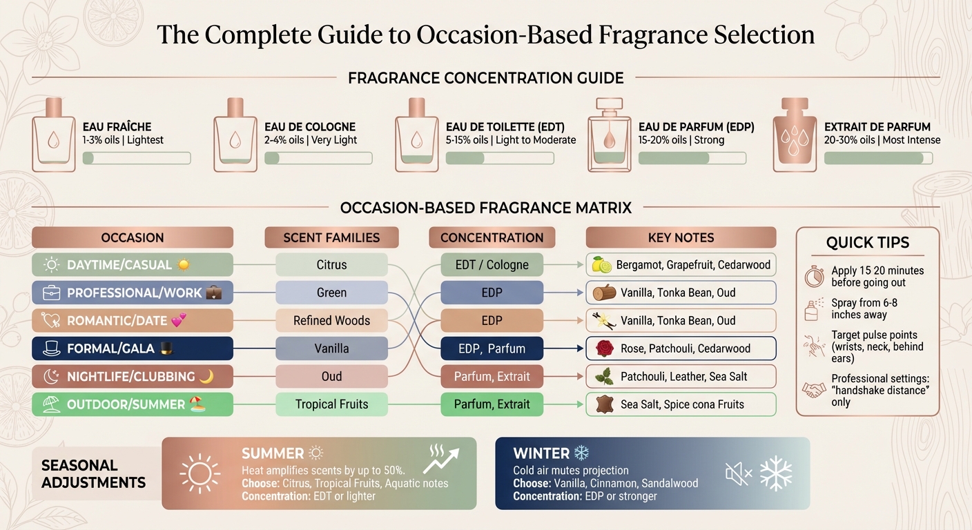 Fragrance Selection Guide by Occasion and Concentration