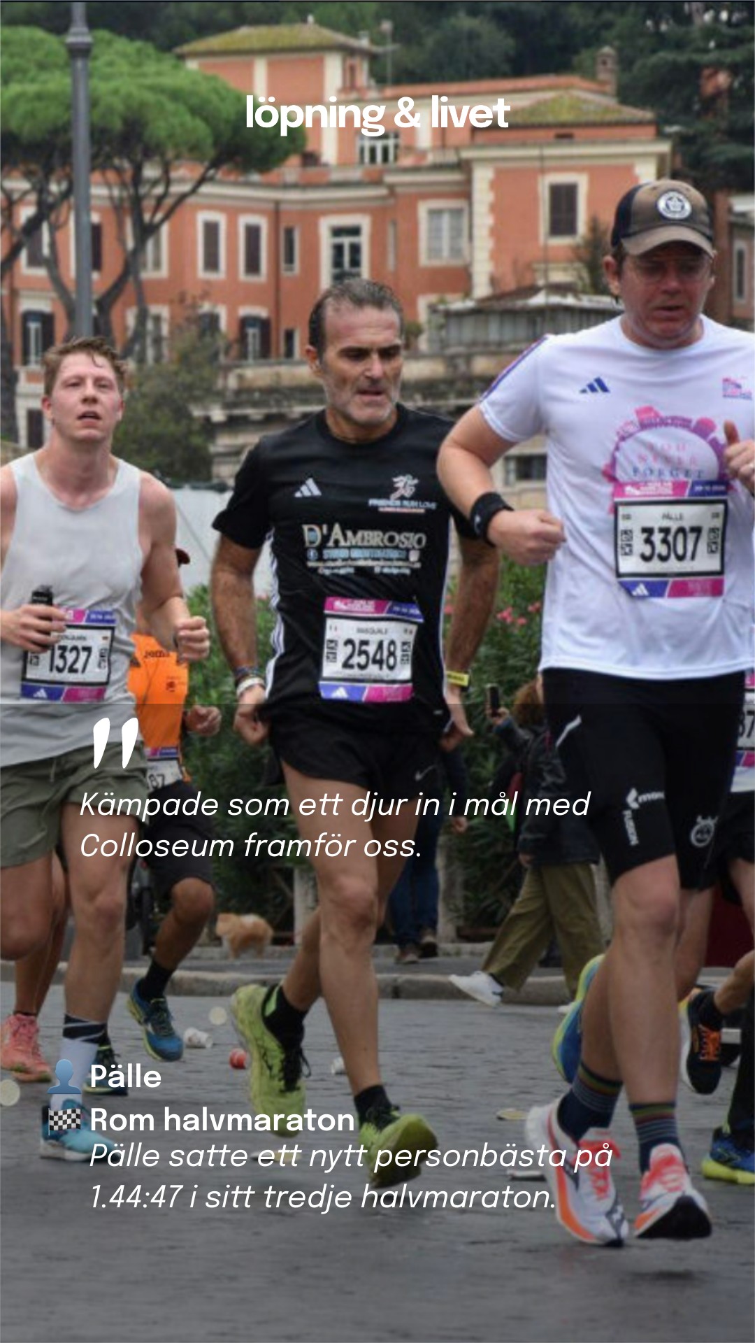 Rom halvmaraton - Pälle · Race Report