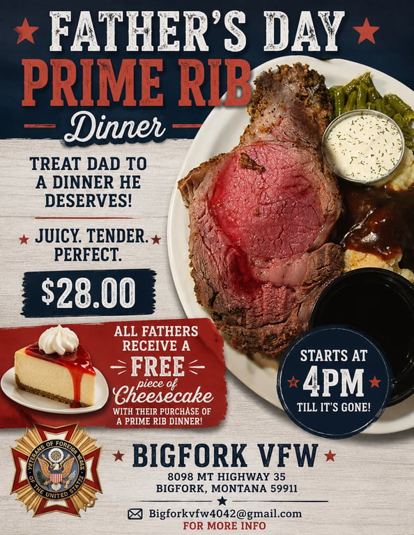 Father's Day Dinner at Bigfork VFW