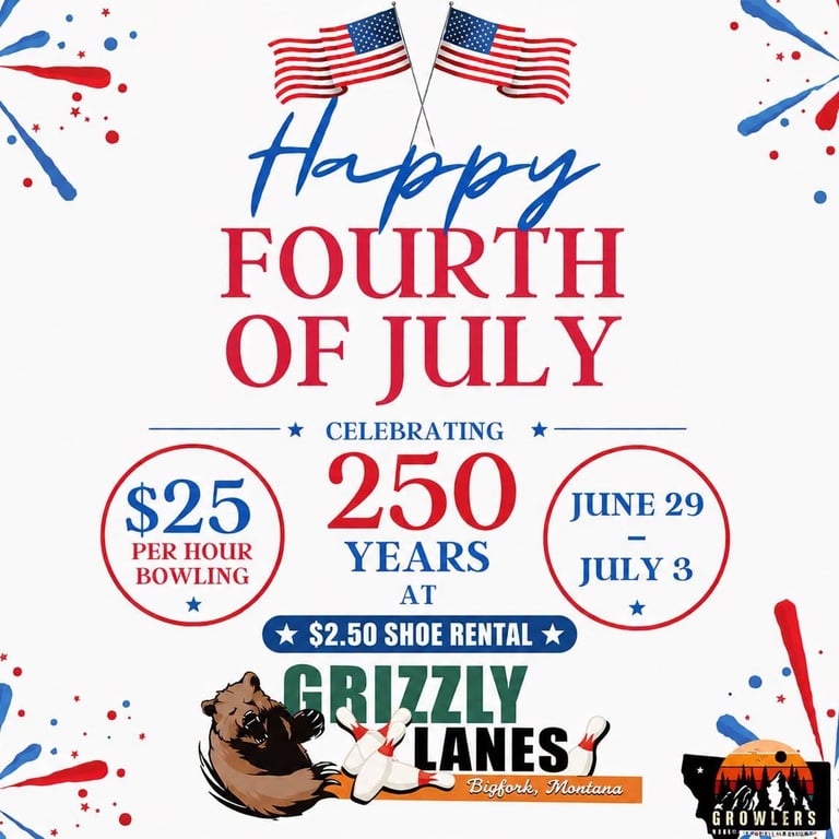 Celebrate Independence Day at Grizzly Lanes!