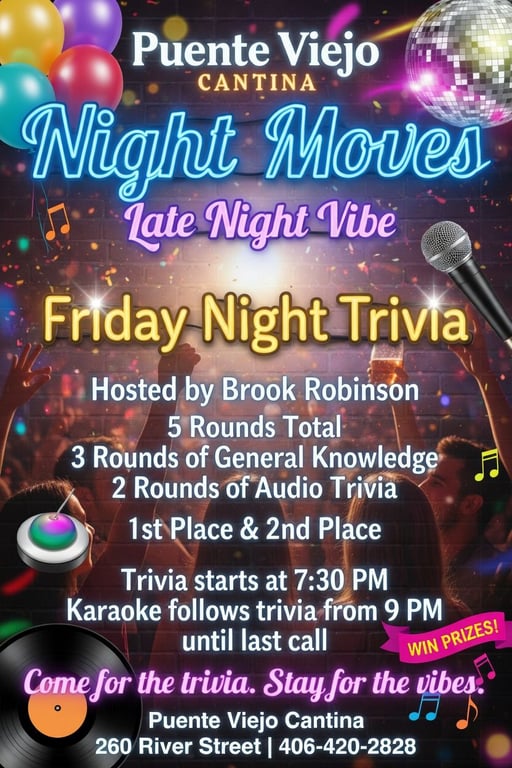 Trivia then Karaoke after Party at Taco Loco