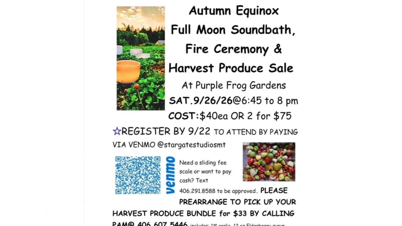 Full Moon Sound Bath and Harvest Produce Sale
