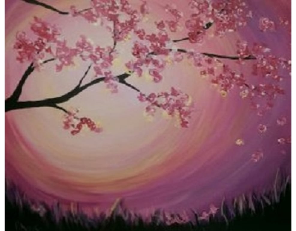 Cherry Blossoms - Tipsy Brush Painting Party!