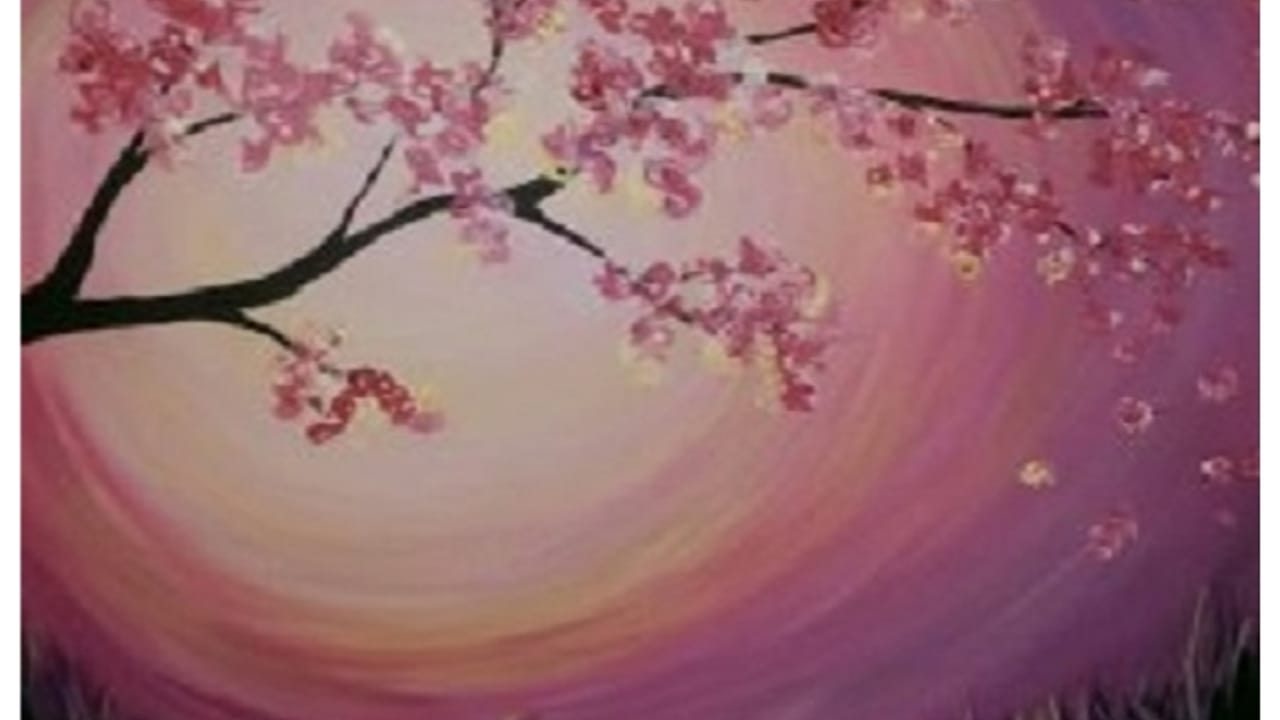 Cherry Blossoms - Tipsy Brush Painting Party!