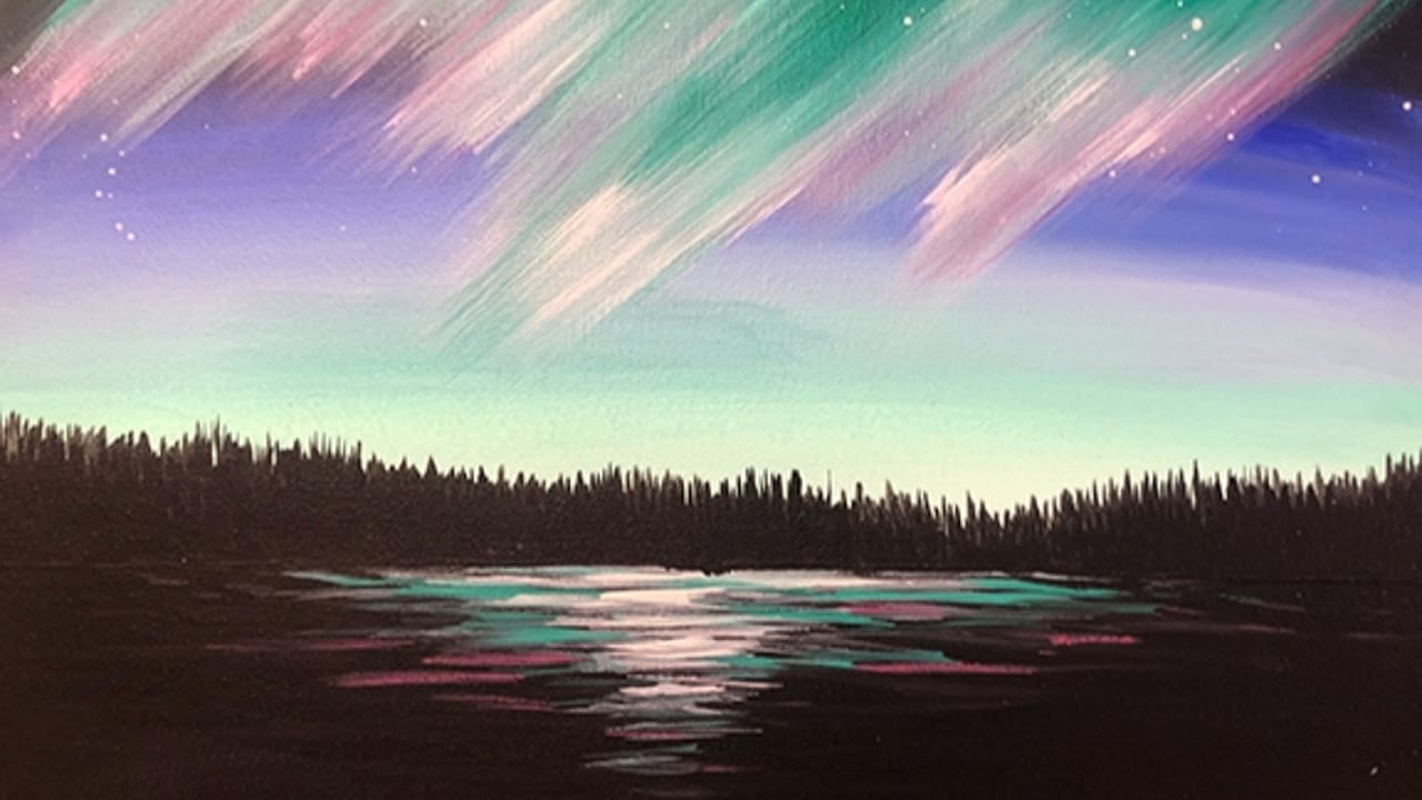 Northern Lights - Tipsy Brush Painting Party!