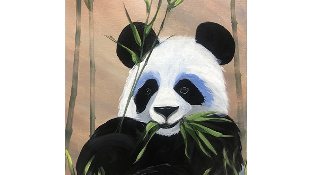 Panda - Tipsy Brush Painting Party!