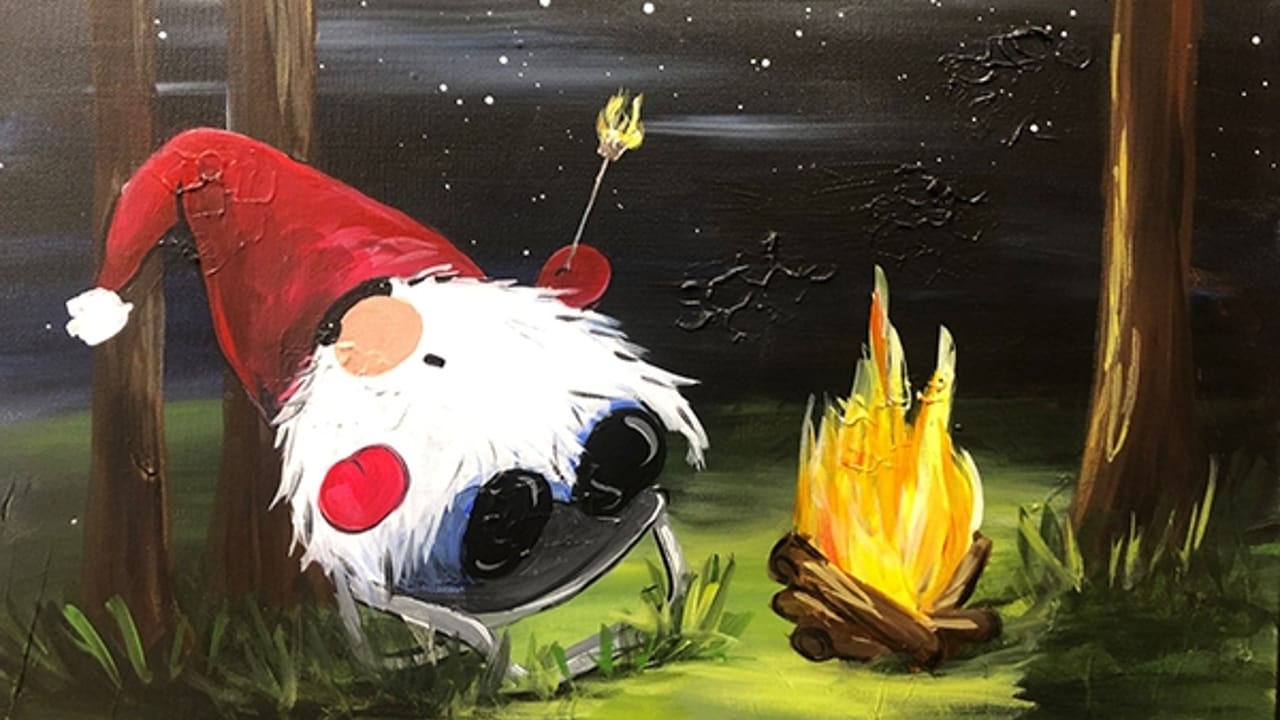 Camping Gnome - Tipsy Brush Painting Party!