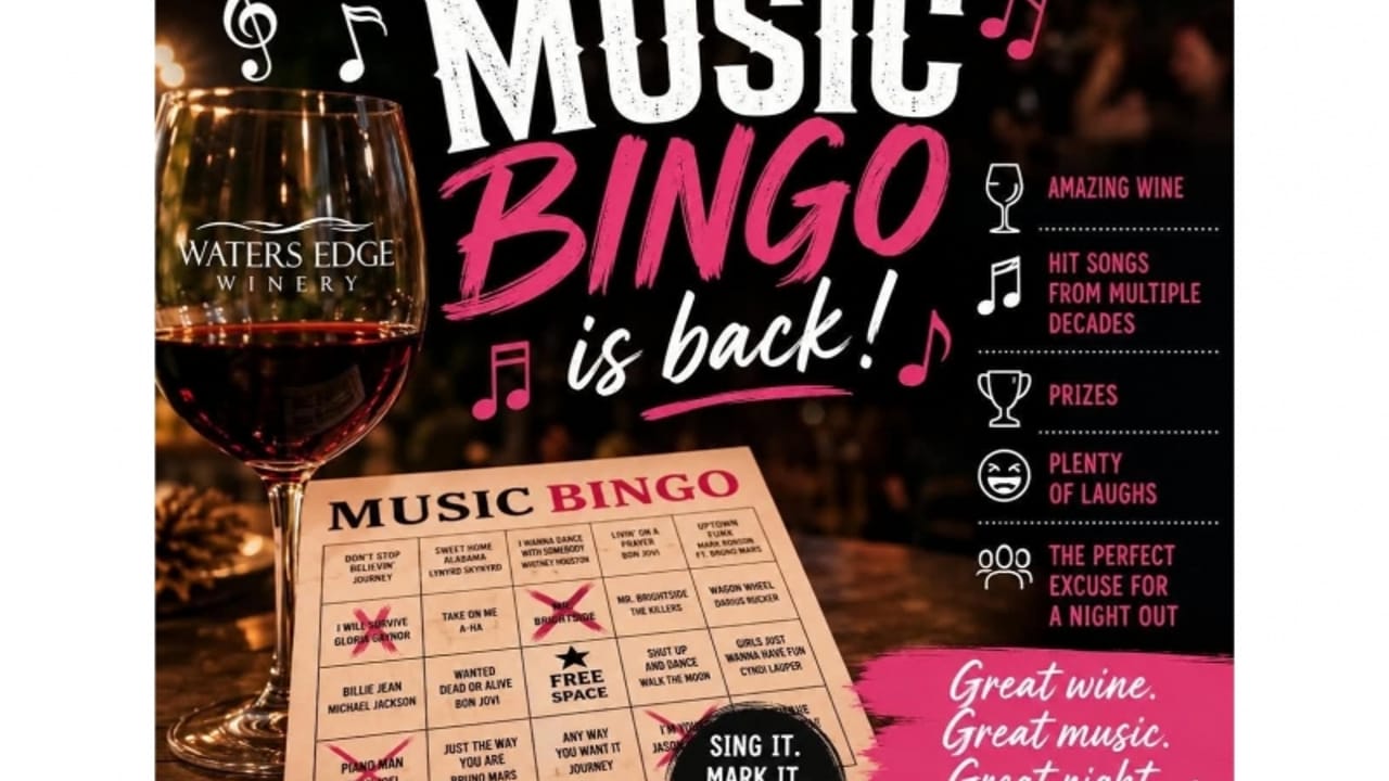 Music Bingo at Waters Edge Winery and Bistro