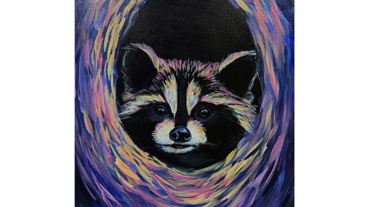 Racoon - Tipsy Brush Painting Party!