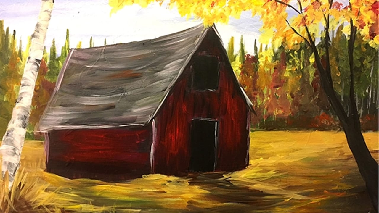 Fall Barn - Tipsy Brush Painting Party!