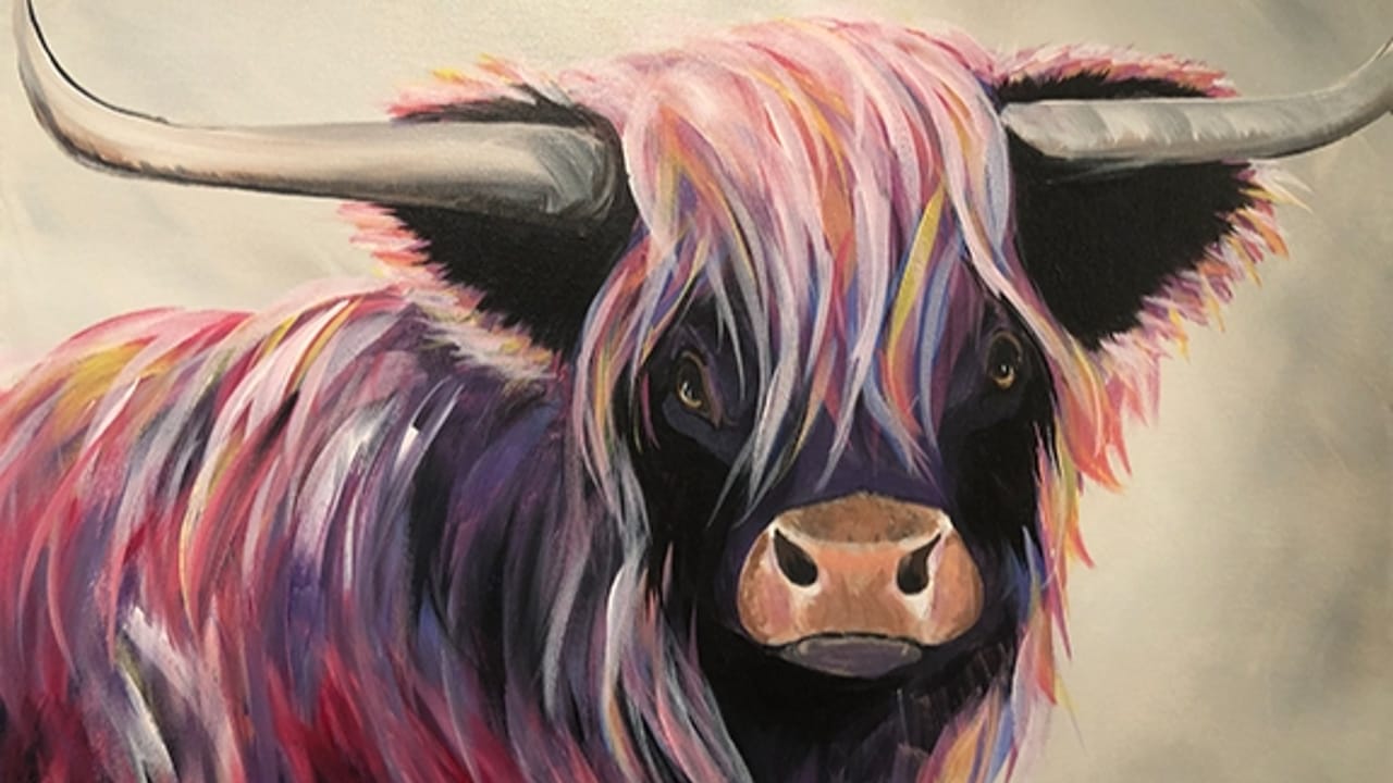 Highland Cow - Tipsy Brush Painting Party!