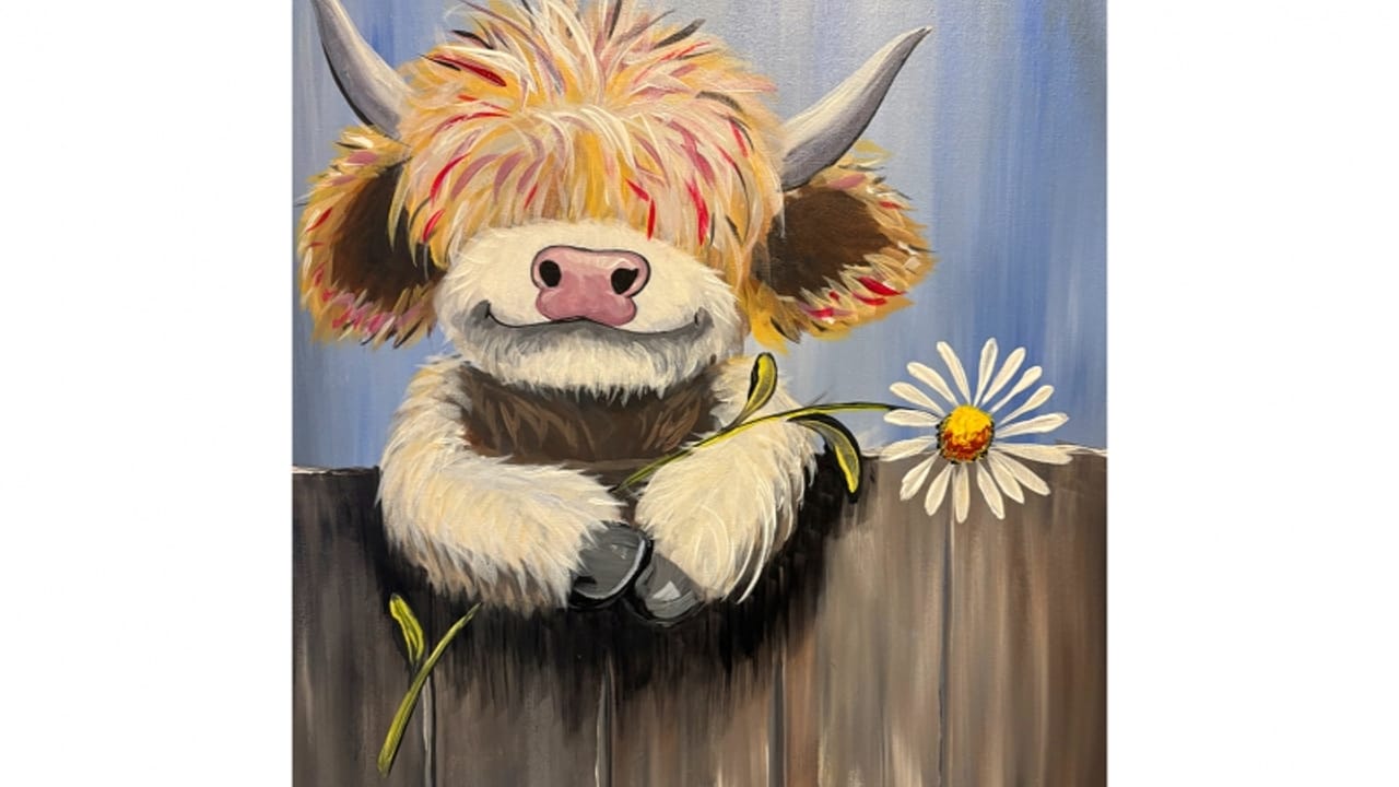 Daisy Cow - Tipsy Brush Painting Party!