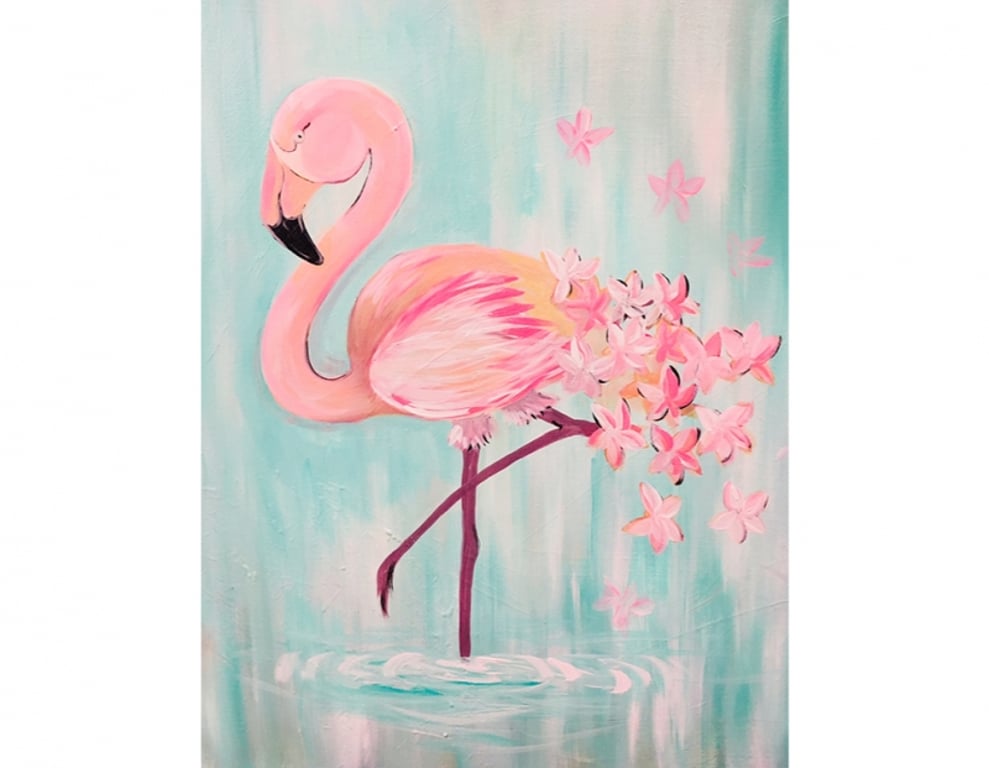 Flamingo - Tipsy Brush Painting Party!