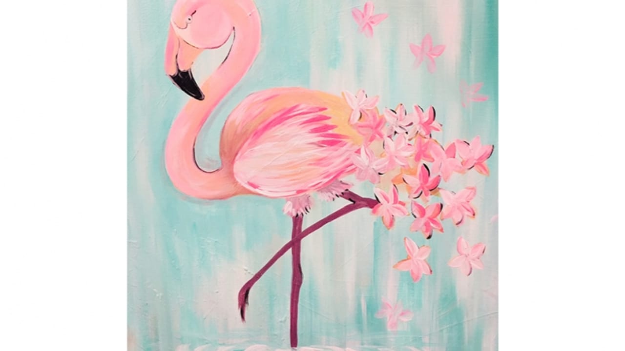 Flamingo - Tipsy Brush Painting Party!