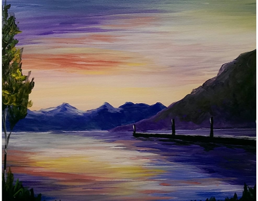 Sunset on the Lake - Tipsy Brush Painting Party