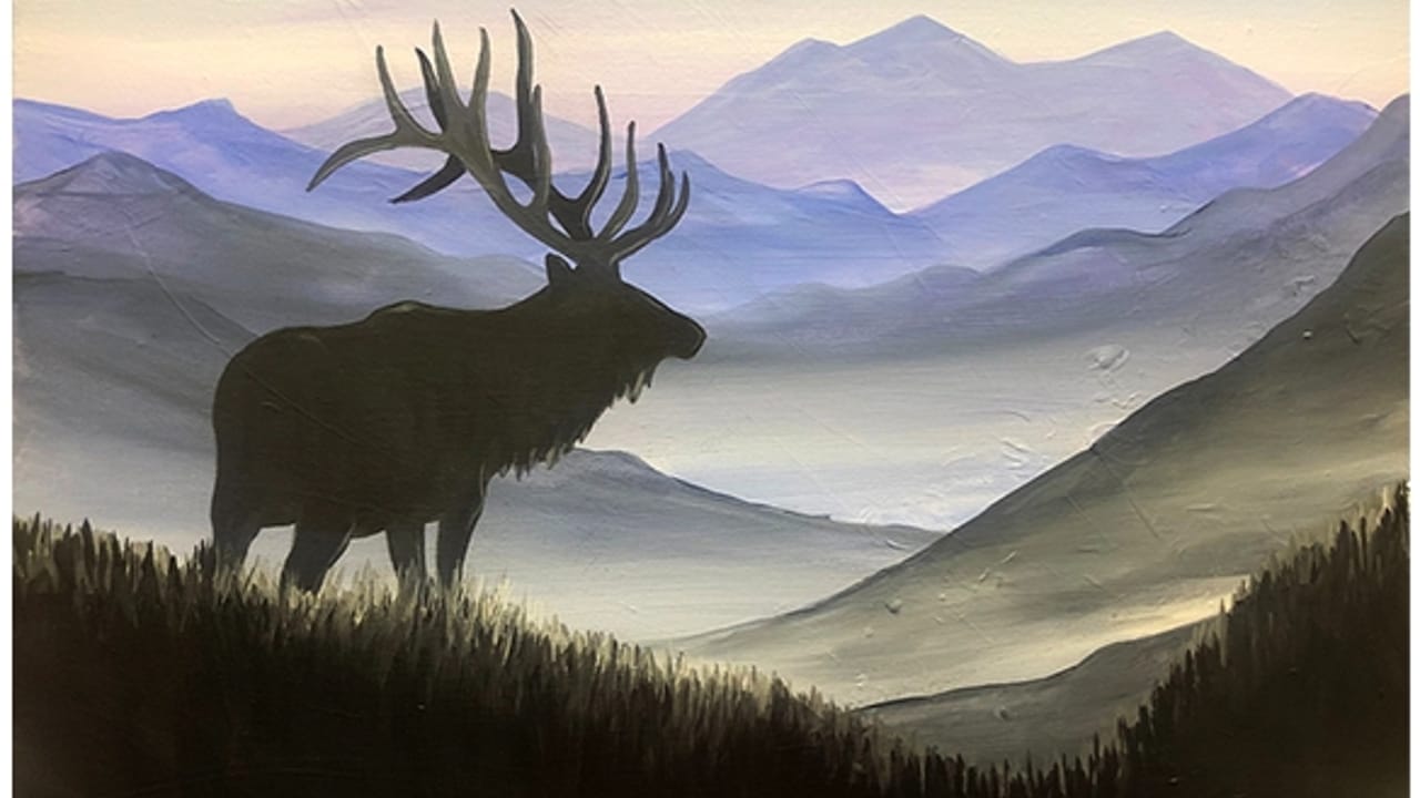 Mountaintop Elk - Tipsy Brush Painting Party!