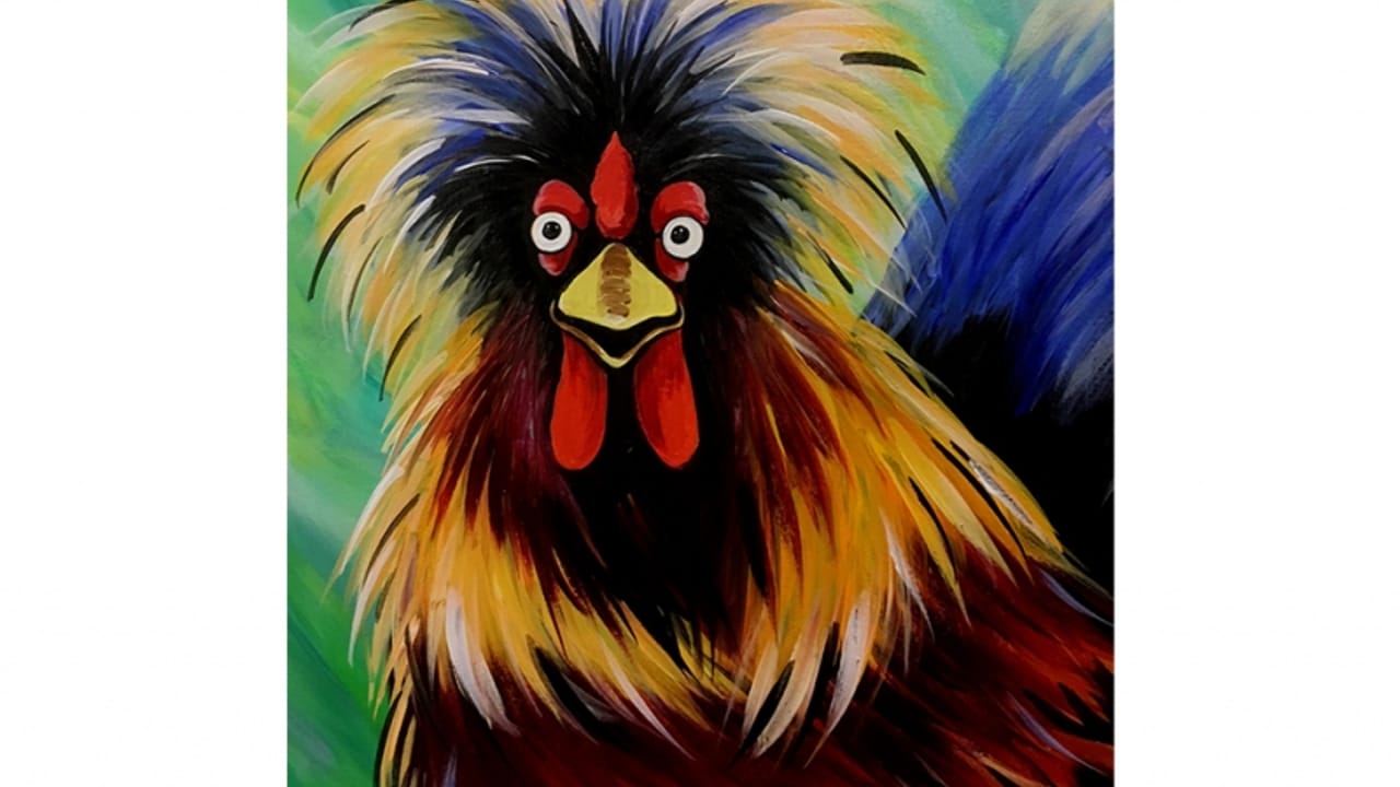 Crazy Rooster - Tipsy Brush Painting Party!