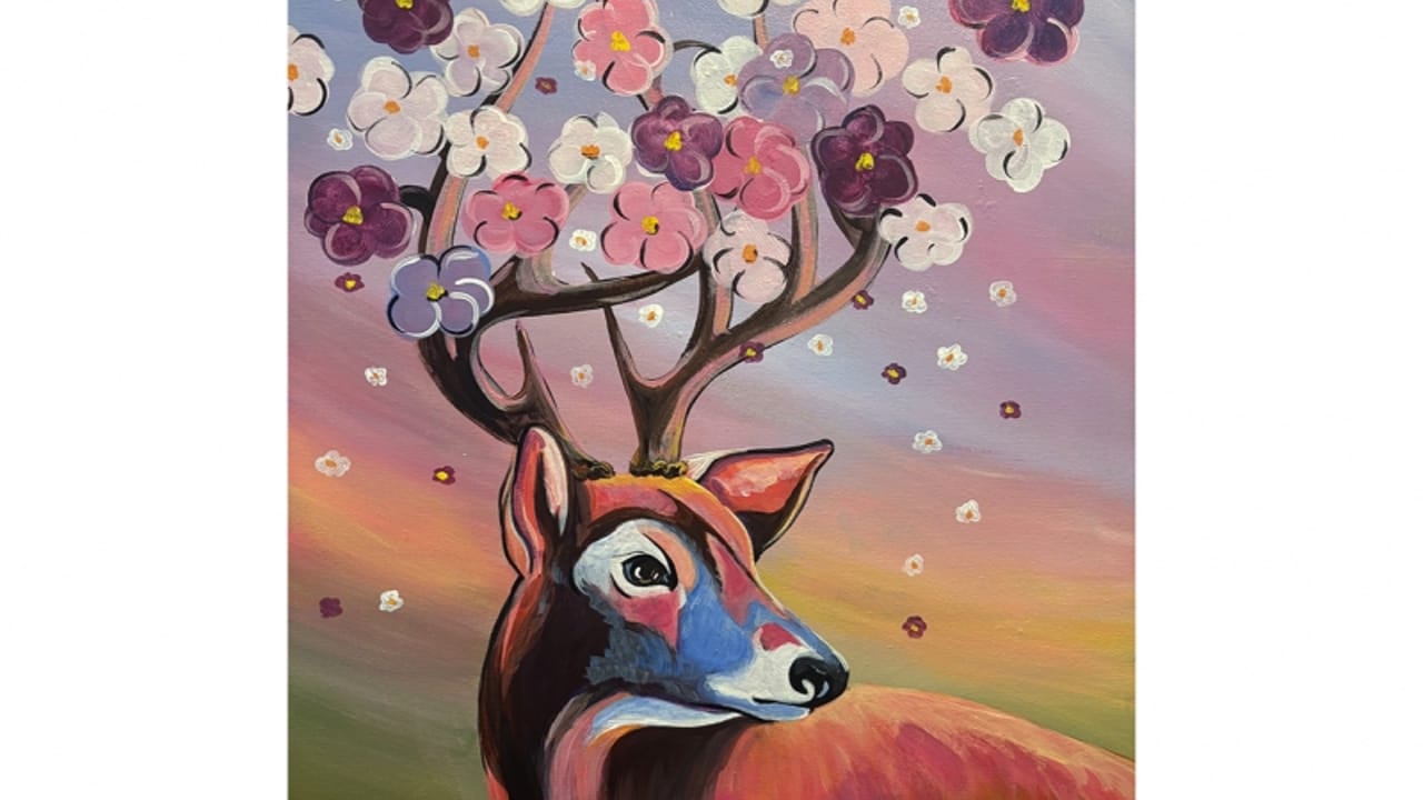 Whitetail Bouquet - Tipsy Brush Painting Party!