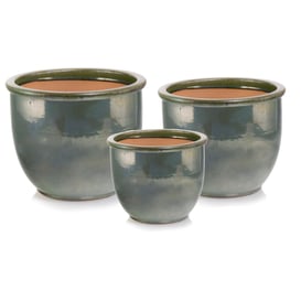 Slika 79.309. 18/23/27/34 Set od četiri posude - crno/zelena