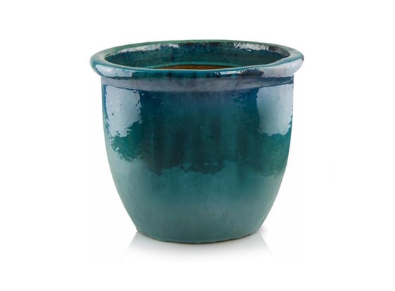 Slika 75.402 Velika posuda okruglog oblika i zadebljanog ruba - tirkizna