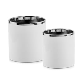 Picture of 31.072. 13/16 Par posuda okruglog oblika - bijela/srebrna