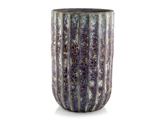 Slika 76.519 Visoka posuda okruglog oblika - tirkizna/smeđa