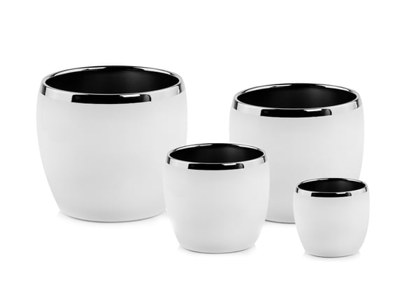 Slika 31.073. 11/15/17/23 Set od 4 posude okruglog oblika - bijela/srebrna