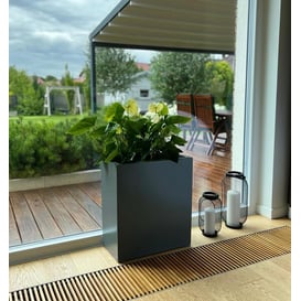 Slika 95.022 Visoka, duguljasta posuda pravokutnog oblika - antracit