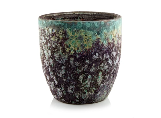 Slika 76.517 Velika posuda okruglog oblika - tirkizna/smeđa