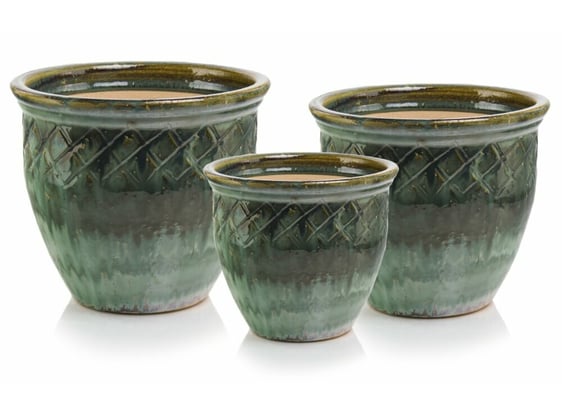 Slika 79.012.25/30/37 Set od tri posude - zelena