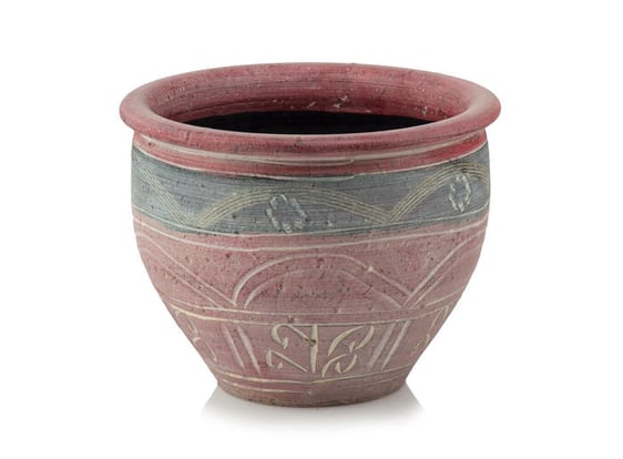 Slika 80.005. 19/25/30/38 Posuda od pečene keramike, obojana