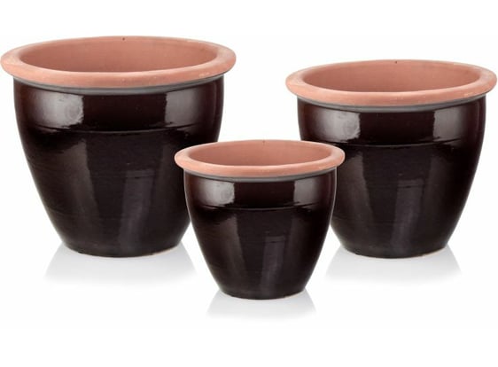 Slika 79.305. 27/31/38 Set od tri posude - smeđa
