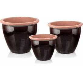 Slika 79.305. 27/31/38 Set od tri posude - smeđa