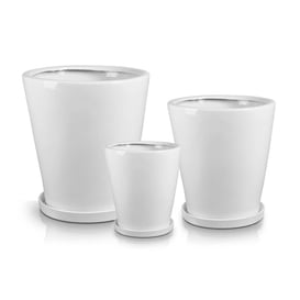 Slika 01.002. 26/32/38 Set od tri posude okruglog oblika sa podlogom - bijela