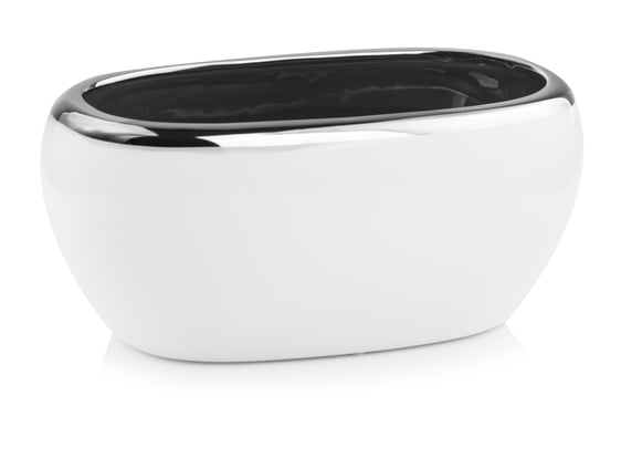 Slika 31.049.27 Posuda ovalnog oblika - bijela/srebrna