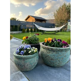 Slika 76.518.50 Niska posuda okruglog oblika - tirkizna/smeđa