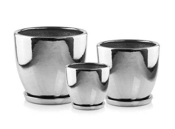 Picture of 01.507. 26/31/38 Set od tri posude okruglog oblika sa podlogom - srebrna