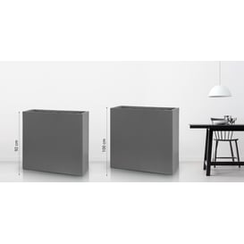 Slika 95.022 Visoka, duguljasta posuda pravokutnog oblika - antracit